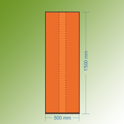 Sachets soufflets latérales, 500 / 400 x 1'500 mm, LDPE orange