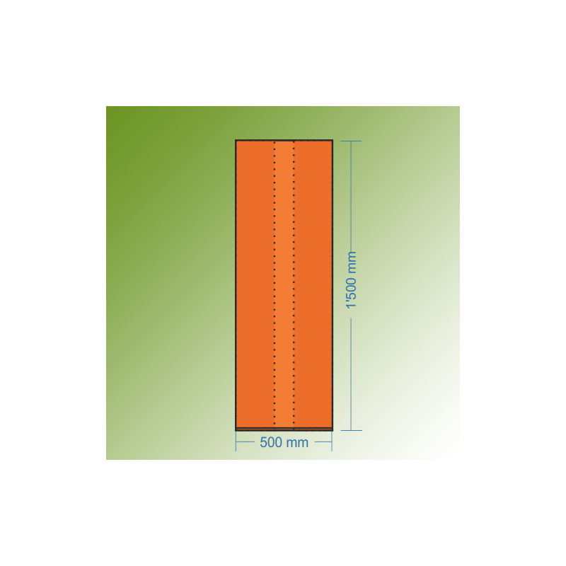 Sachets soufflets latérales, 500 / 400 x 1'500 mm, LDPE orange