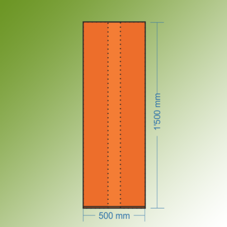 Sachets soufflets latérales, 500 / 400 x 1'500 mm, LDPE orange