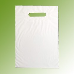 cabas poignées découpées, 22 x 32 cm, blanc sans impression