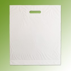 Griffloch-Tragtaschen, 40 x 46 + 8 cm, weiss unbedruckt