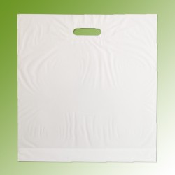 cabas poignées découpées, 40 x 46 + 8 cm, blanc sans impression