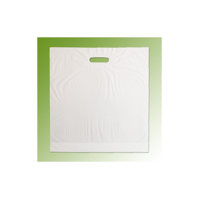 cabas poignées découpées, 40 x 46 + 8 cm, blanc sans impression