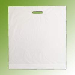 cabas poignées découpées, 48 x 52 + 8 cm, blanc sans impression
