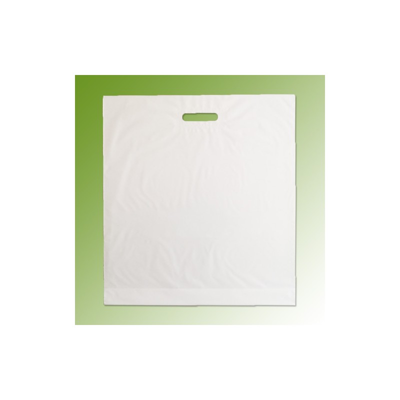 cabas poignées découpées, 48 x 52 + 8 cm, blanc sans impression