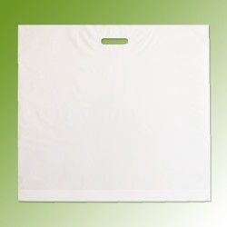 cabas poignées découpées, 64 x 59 + 8 cm, blanc sans impression