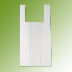 cabas forme chemise, 22 / 12 x 44 cm, blanc sans impression
