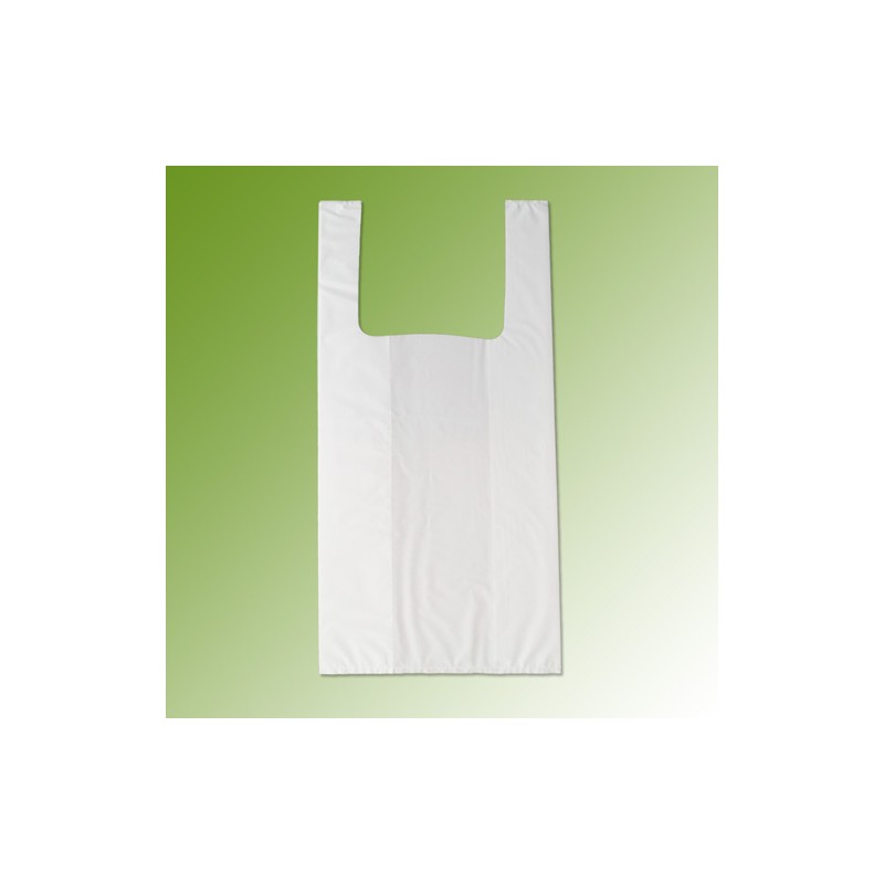cabas forme chemise, 22 / 12 x 44 cm, blanc sans impression