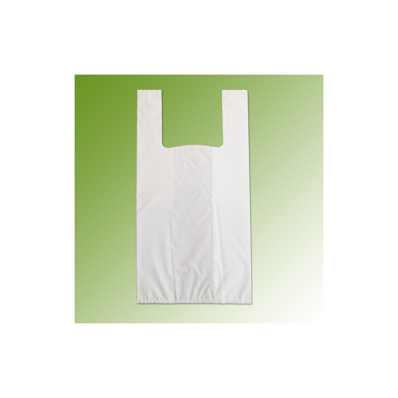 Shoppers HDPE, 28 / 14 x 48 cm, blanc sans impression