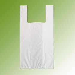Shoppers HDPE, 30 / 20 x 50 cm, blanc sans impression