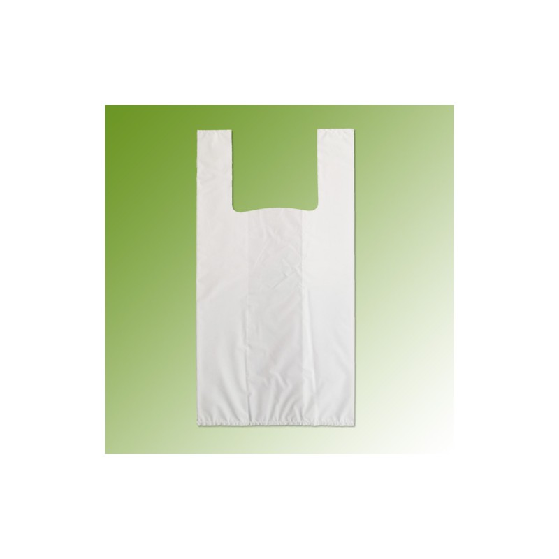 Shoppers HDPE, 30 / 20 x 50 cm, blanc sans impression