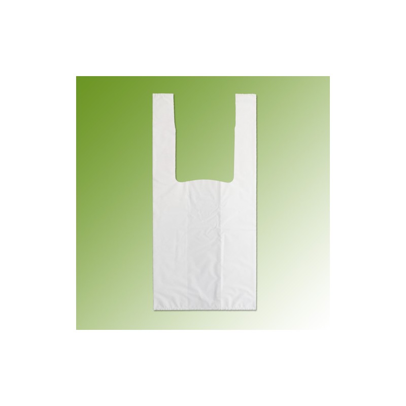 Hemdchen-Tragtaschen mit langen Henkel, 28 / 20 x 60 cm, weiss unbedruckt