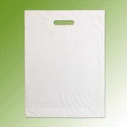 Griffloch-Tragtaschen, 35 x 46 + 8 cm, weiss unbedruckt