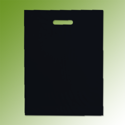 Griffloch-Tragtaschen, 35 x 46 + 8 cm, schwarz unbedruckt