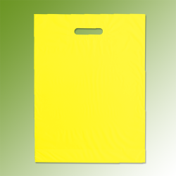 Griffloch-Tragtaschen, 35 x 46 + 8 cm, gelb unbedruckt